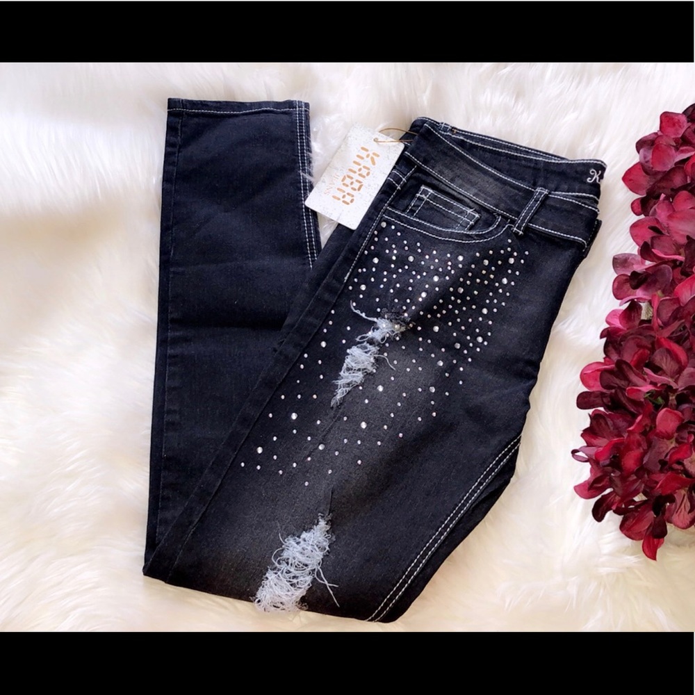 🆕KABA JEANS Crystal Embellished Skinny Jean